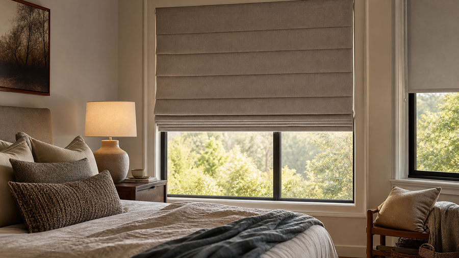 Roman Shades vs. Roller Shades for Bedrooms: What Works Best for Sleep, Light Control, and a Clean Look?