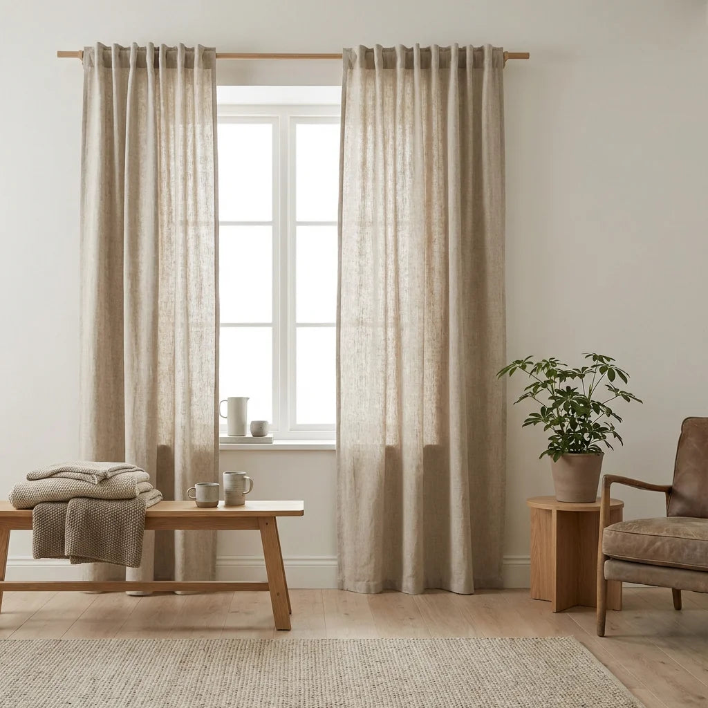Minimalist Harmony: Beige Linen Curtains for the Scandinavian Home