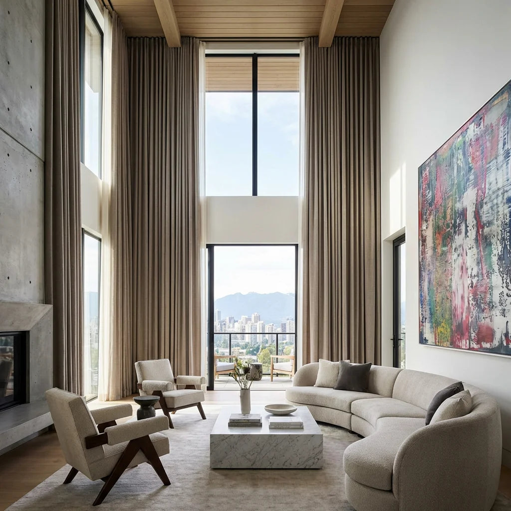 Styling Living Room Curtains: Tips for Large Windows and High Ceilings