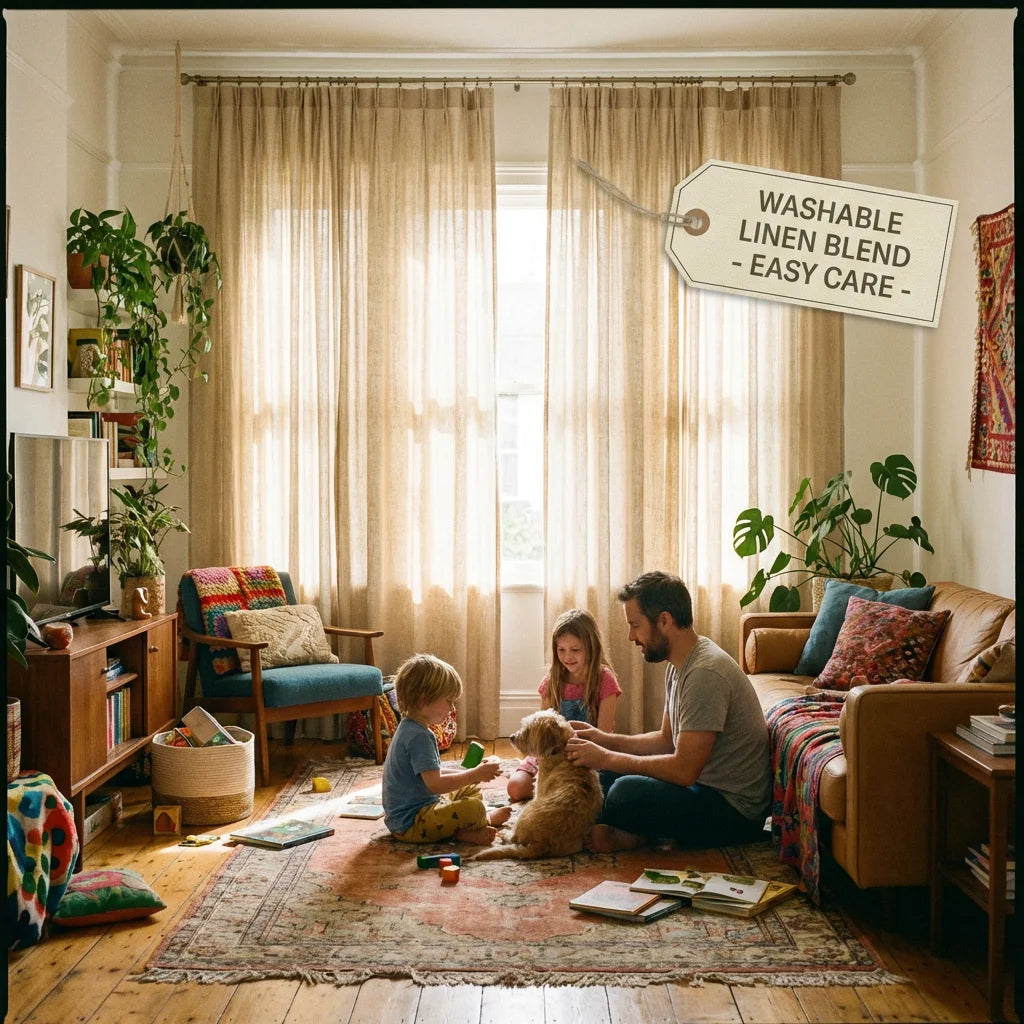 Durability for Daily Life: Washable Linen Blend Curtains for Busy Families