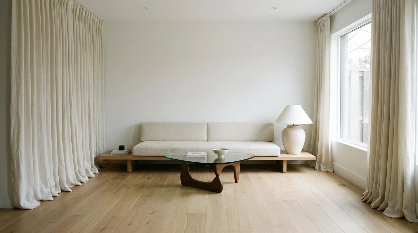 How to style deep brown drapes in a modern bedroom