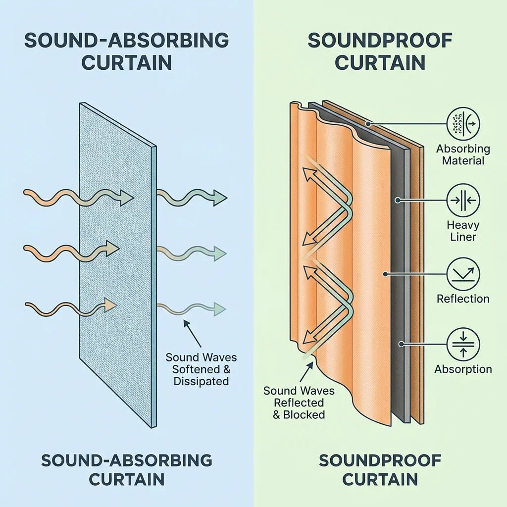 Soundproof vs. Sound-Absorbing Curtains: What’s the Difference?