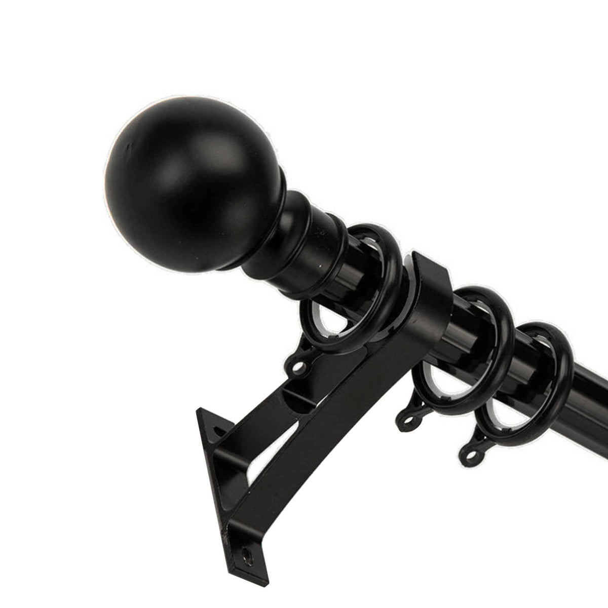 P-Single Decorative Curtain Rod with Rings - Detail View 4 | JOYDRAPE Bespoke Luxury