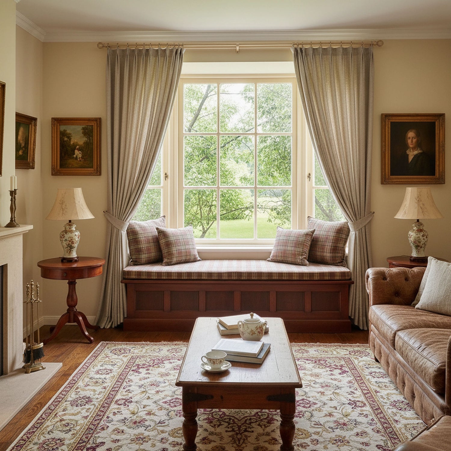 Loose linen curtains