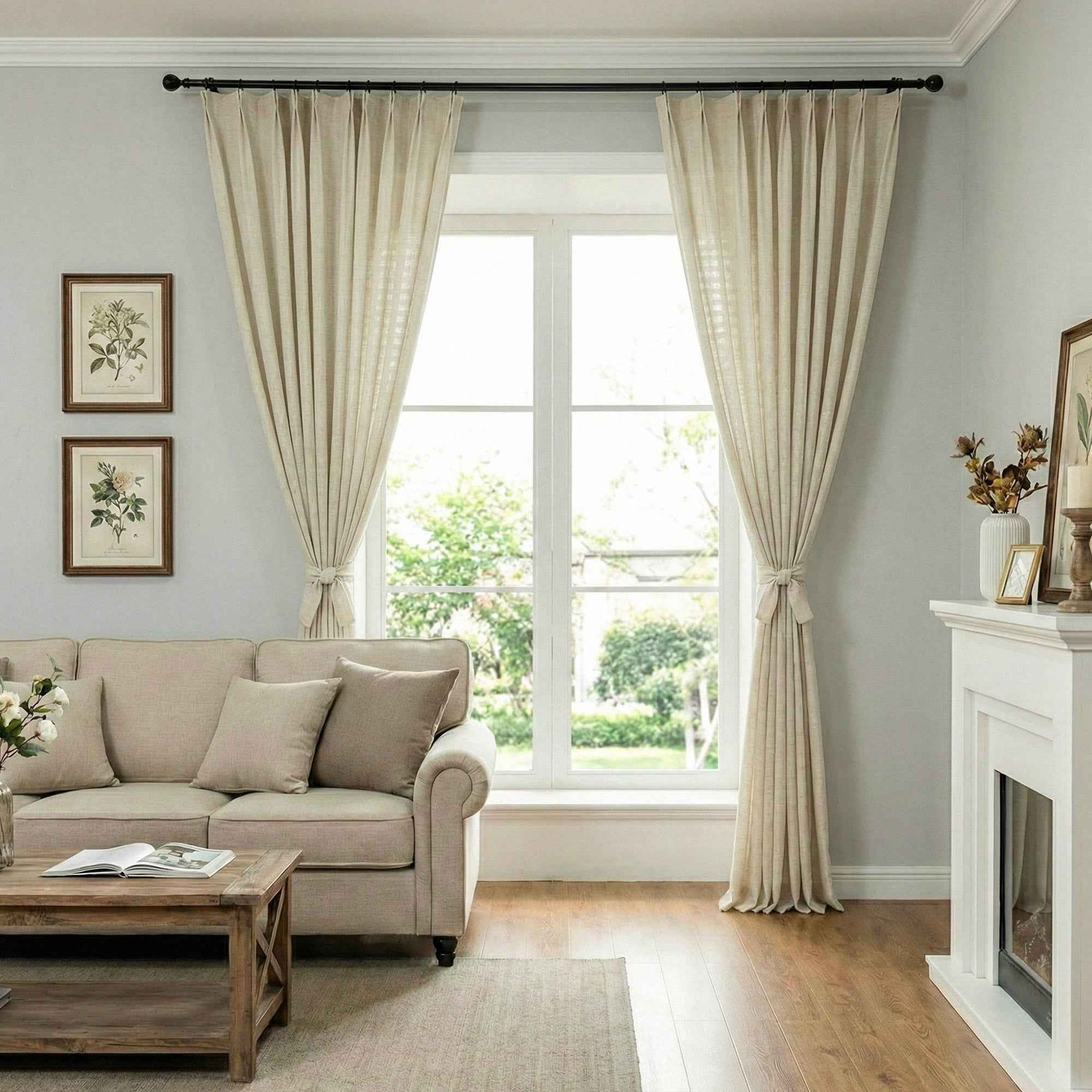 Crossl Semi-Blackout Linen-Textured Curtains - Main View | JOYDRAPE Bespoke Luxury