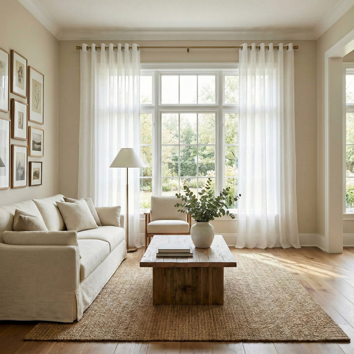 Durable White Sheer Curtains - Main View | JOYDRAPE Bespoke Luxury