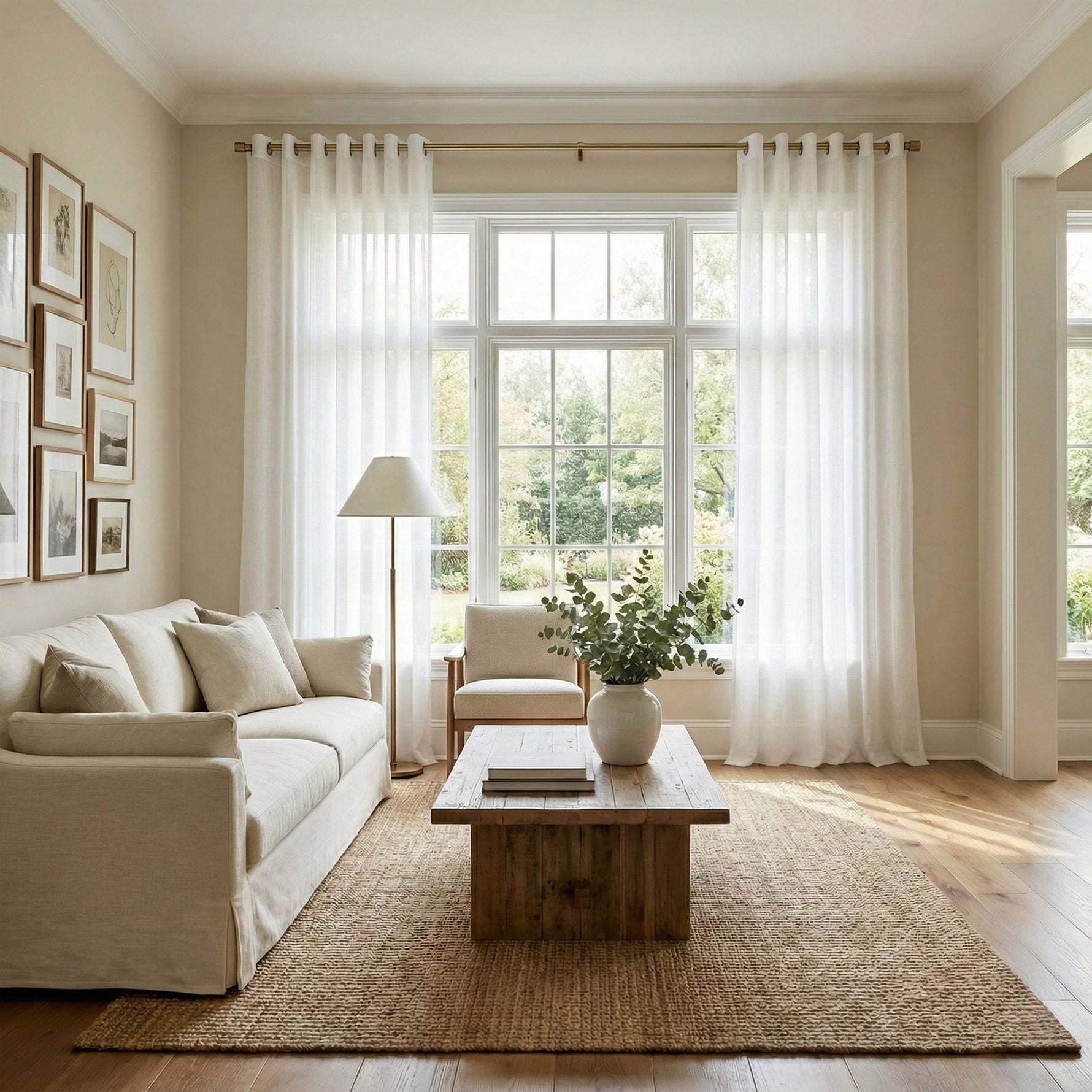 Durable White Sheer Curtains - Main View | JOYDRAPE Bespoke Luxury