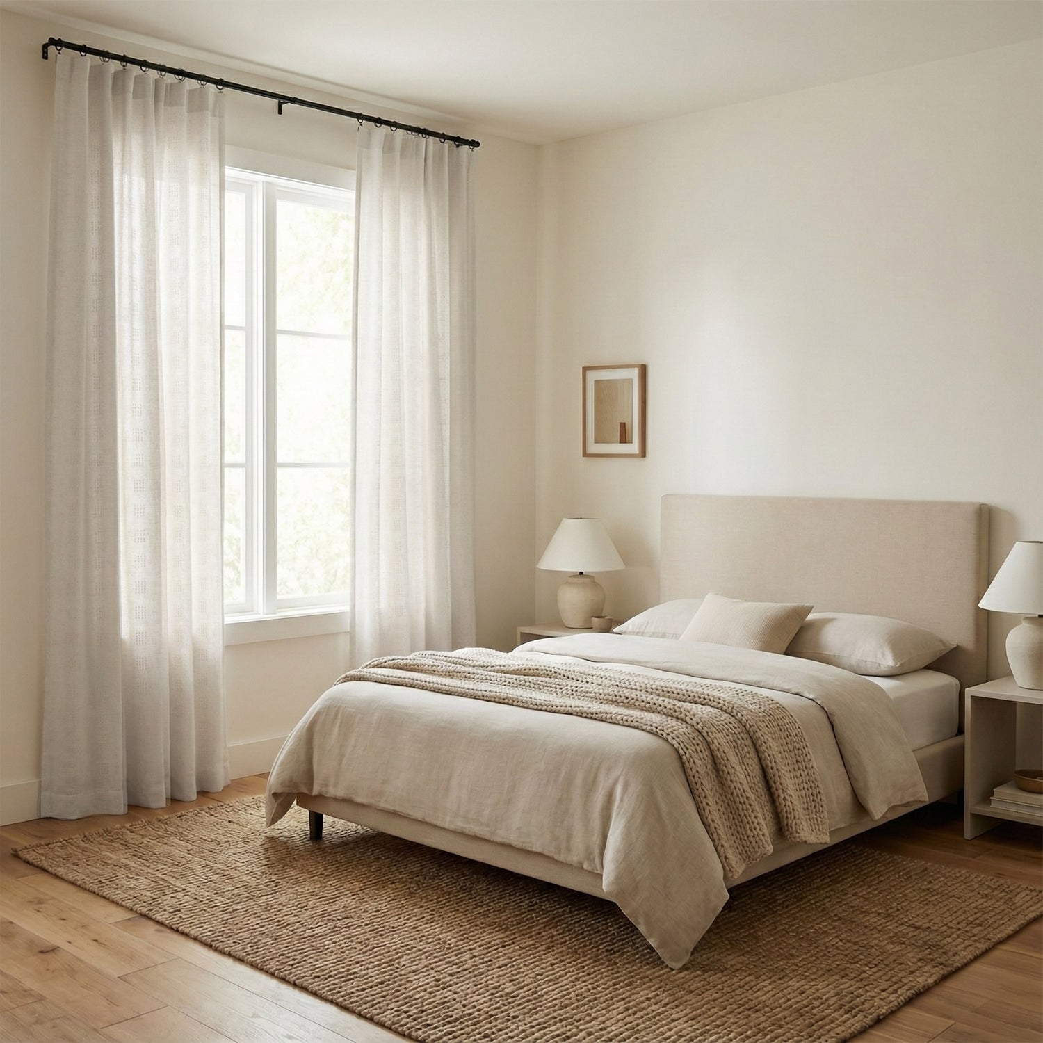 Languids Openwork linen blend curtains