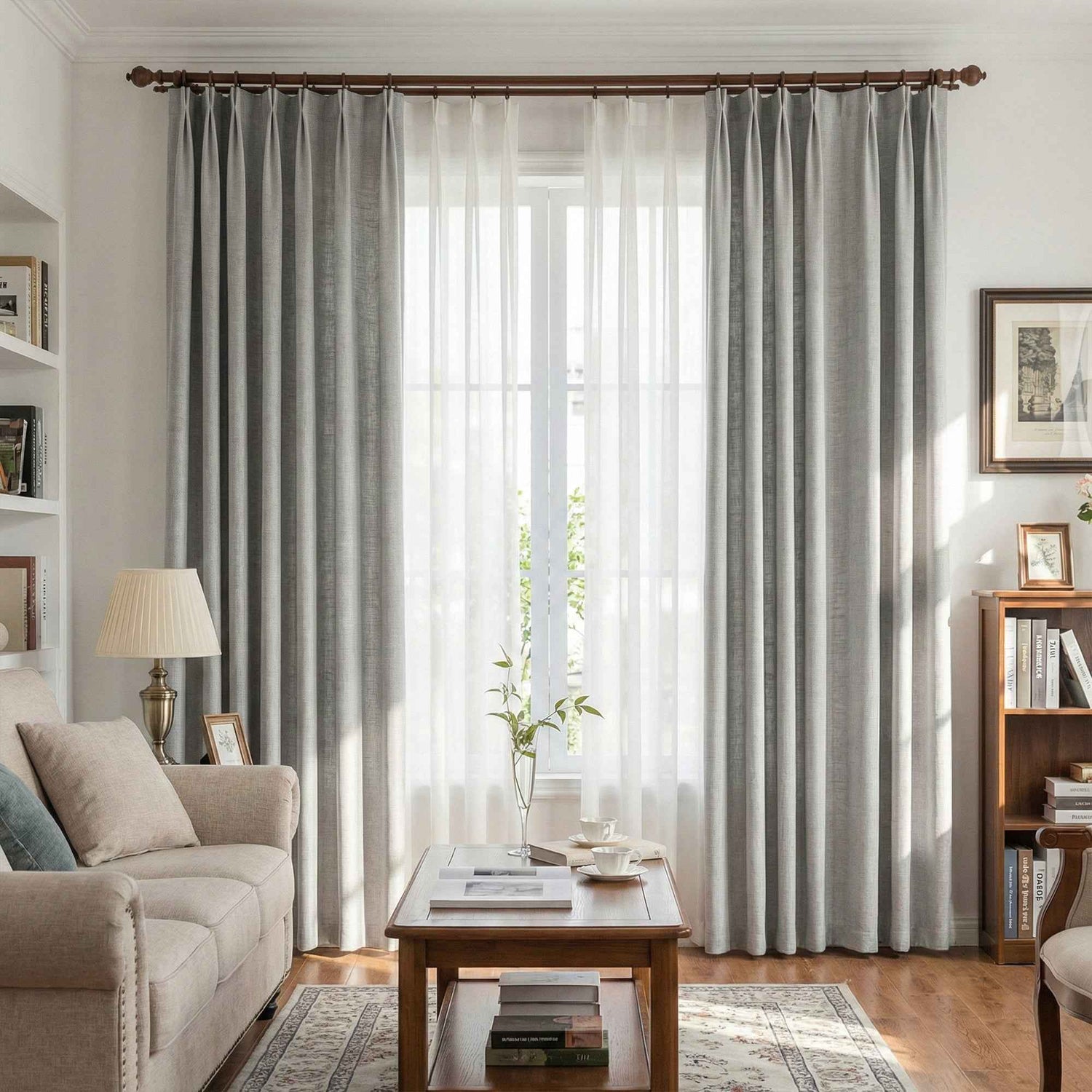 Colorful Semi-Sheer Linen Textured Curtains