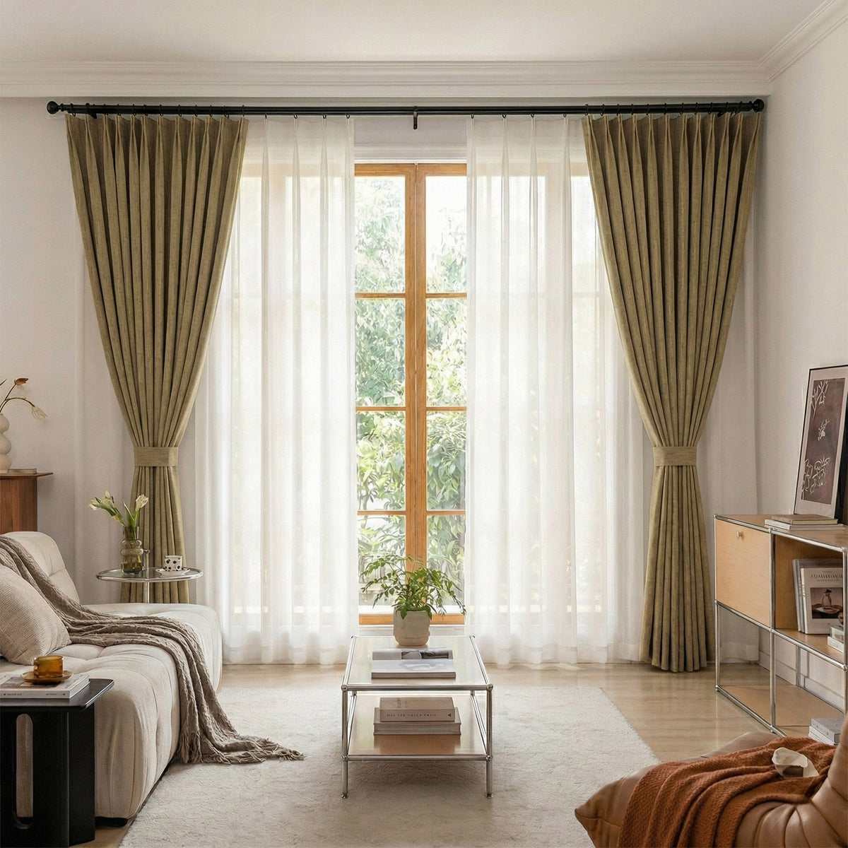 Coarse Vintage-style Blackout Curtains - Main View | JOYDRAPE Bespoke Luxury