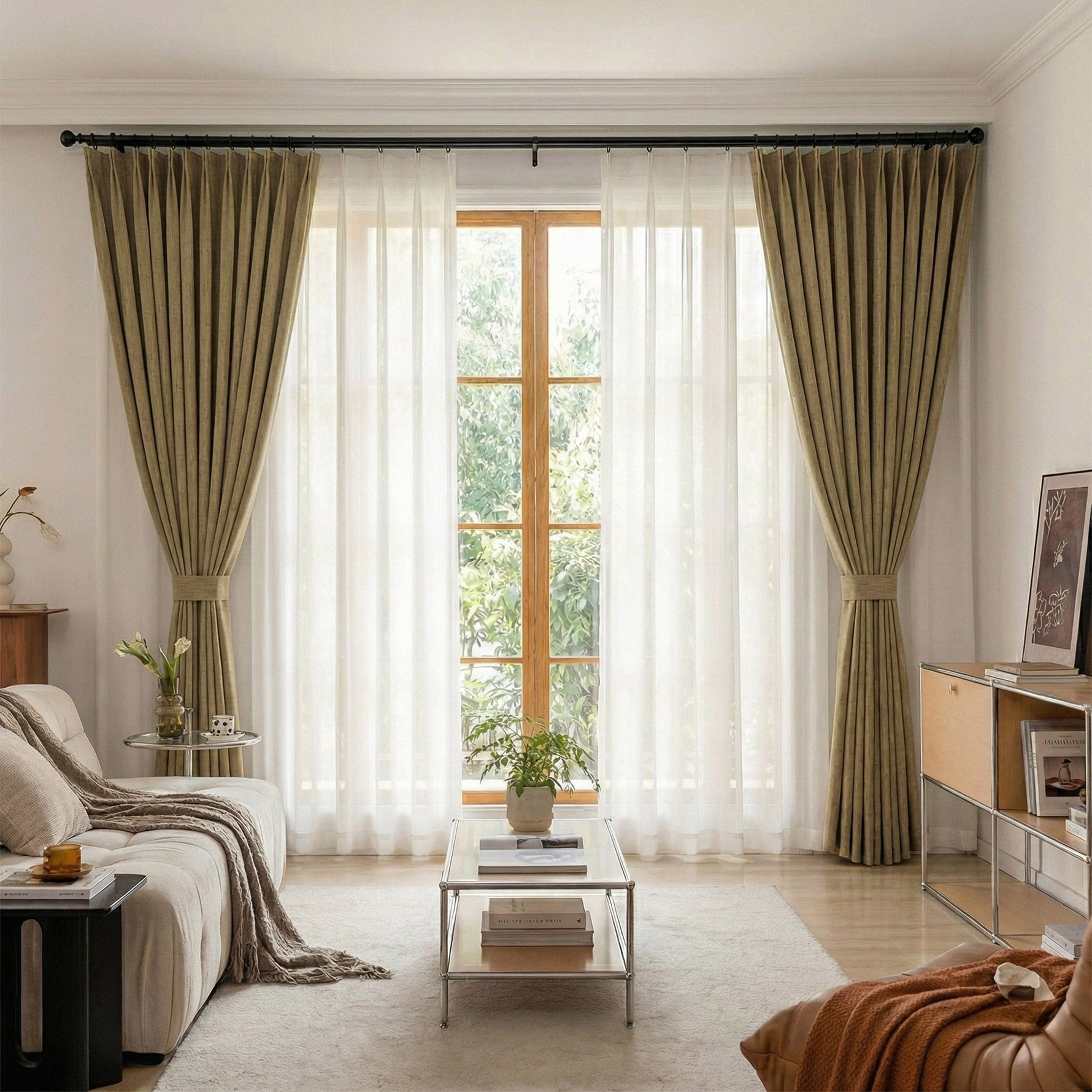 Coarse Vintage-style Blackout Curtains - Main View | JOYDRAPE Bespoke Luxury