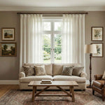 Btimeless Light-Filtering Cotton Linen Textured Curtains