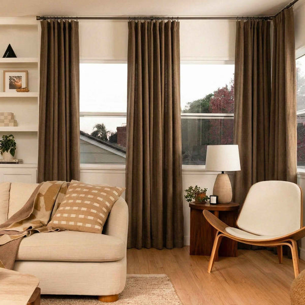 Morandi Cotton Linen Textured Blackout Curtains