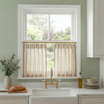 C-Stripe Dual-hue vertical textured cafe curtains