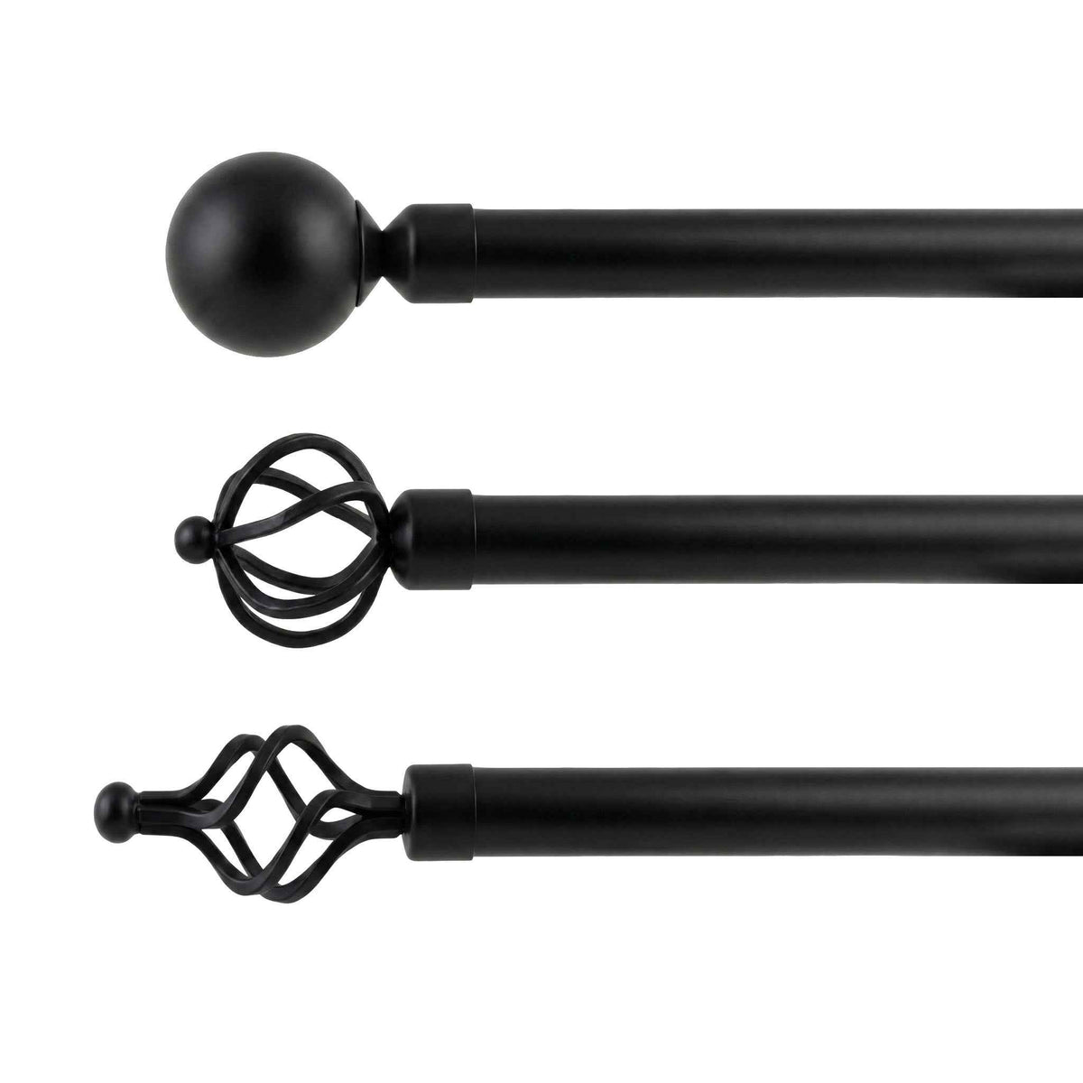P-Single Decorative Curtain Rod with Rings - Main View | JOYDRAPE Bespoke Luxury