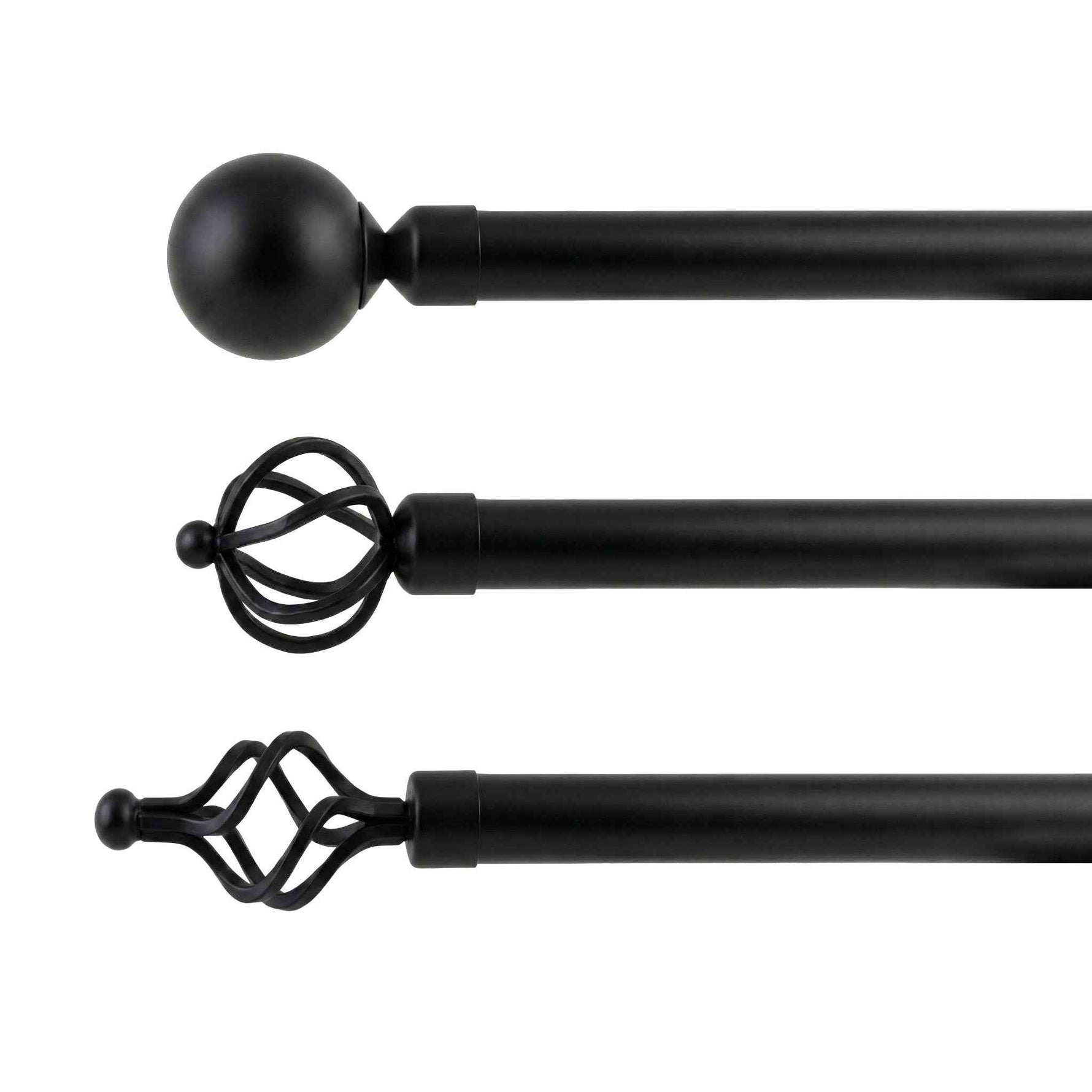 P-Single Decorative Curtain Rod with Rings - Main View | JOYDRAPE Bespoke Luxury