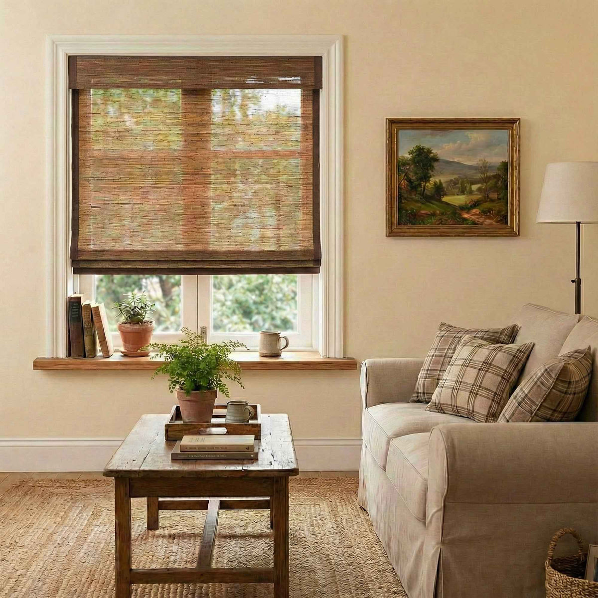 L-Lhramie Refined Ramie Cordless Roman Shades - Main View | JOYDRAPE Bespoke Luxury