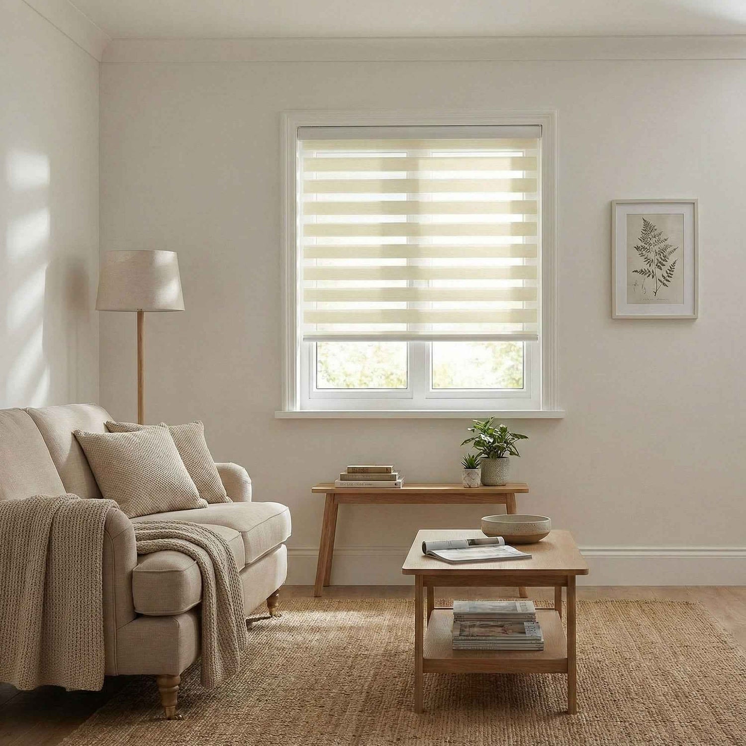B-Shado Cordless Light Filtering Zebra Shades - Main View | JOYDRAPE Bespoke Luxury
