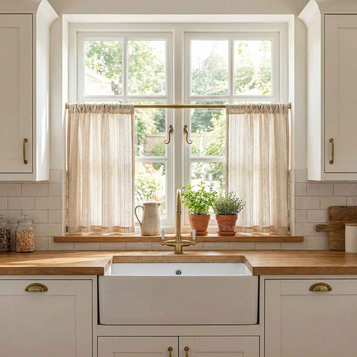 C-Rope Sheer vertical-textured cafe curtains