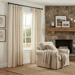 Wheat Heavyweight waffle textured linen blend curtains