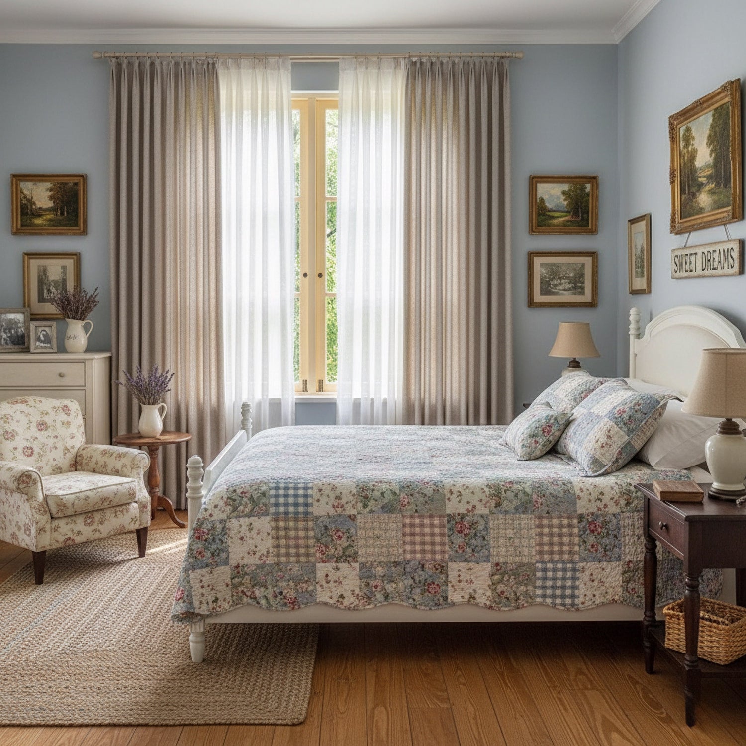 Loose linen curtains