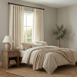 Wheat Heavyweight waffle textured linen blend curtains