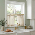 C-Stripe Dual-hue vertical textured cafe curtains