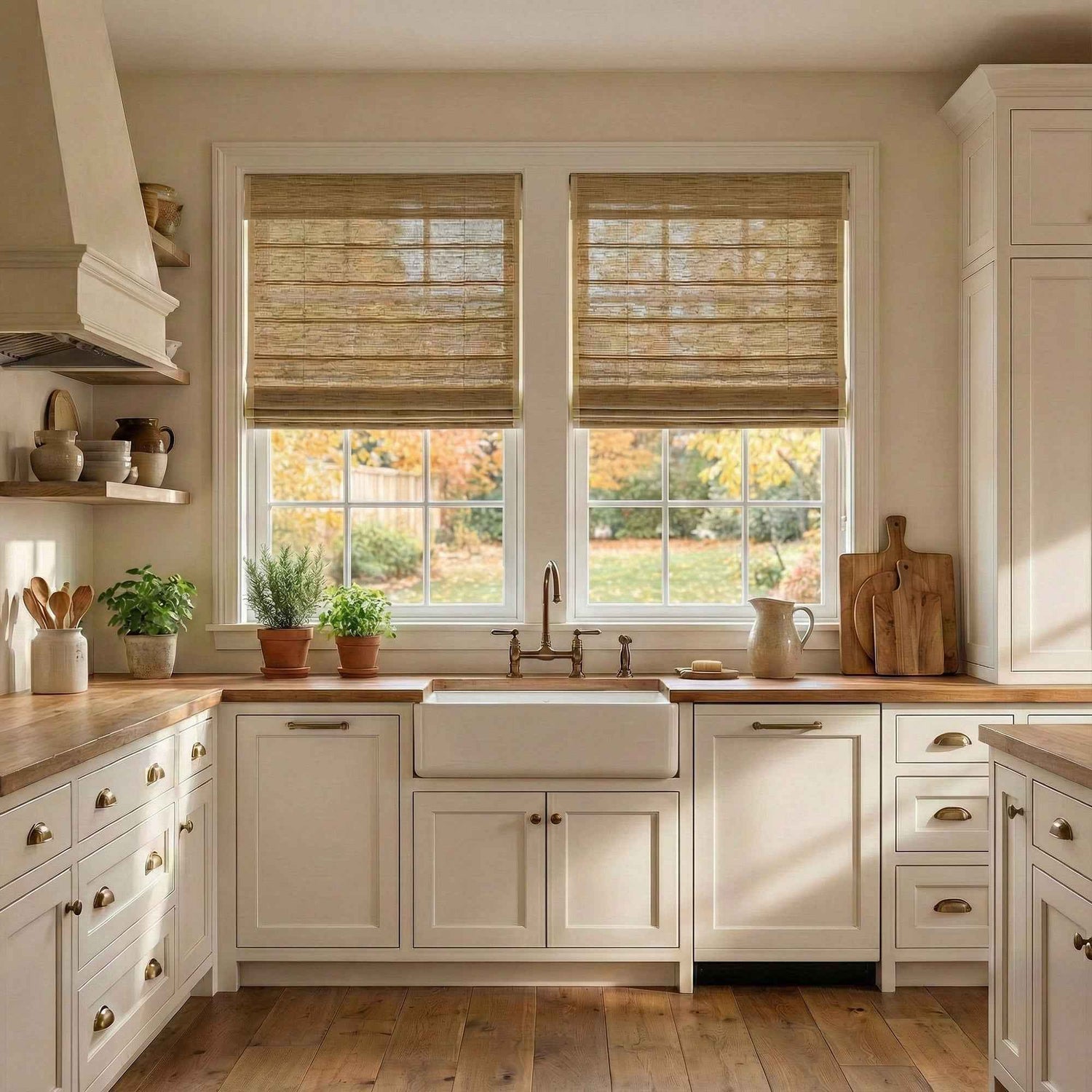 L-Lreed Cordless Fine Linen Roman Shades - Detail View 1 | JOYDRAPE Bespoke Luxury
