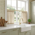 C-Stripe Cotton-Linen Blend Striped Cafe Curtains