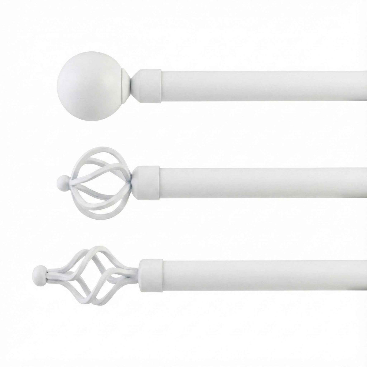 P-Single Decorative Curtain Rod with Rings - Detail View 1 | JOYDRAPE Bespoke Luxury