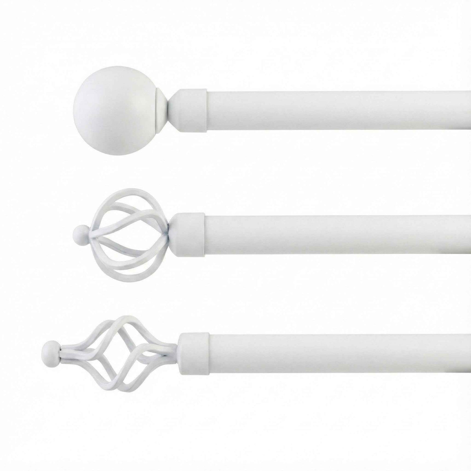 P-Single Decorative Curtain Rod with Rings - Detail View 1 | JOYDRAPE Bespoke Luxury