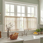 C-Rope Sheer vertical-textured cafe curtains