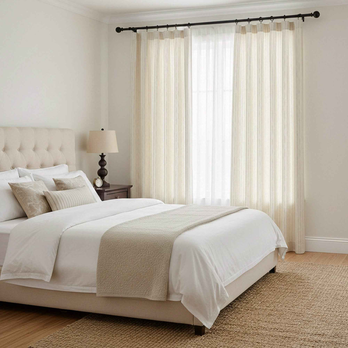Streak Geometric Striped Linen Curtains
