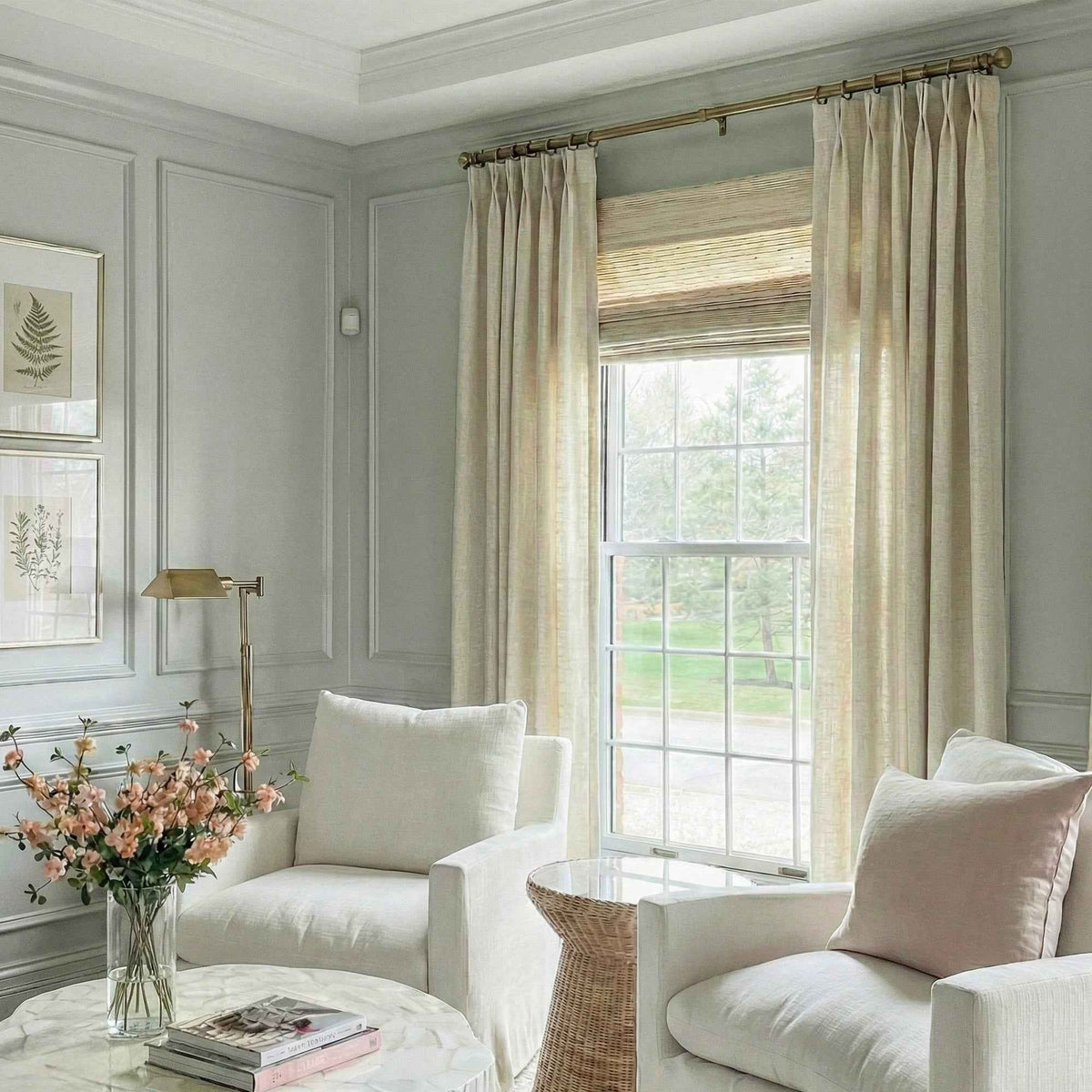 Crossl Semi-Blackout Linen-Textured Curtains - Detail View 2 | JOYDRAPE Bespoke Luxury