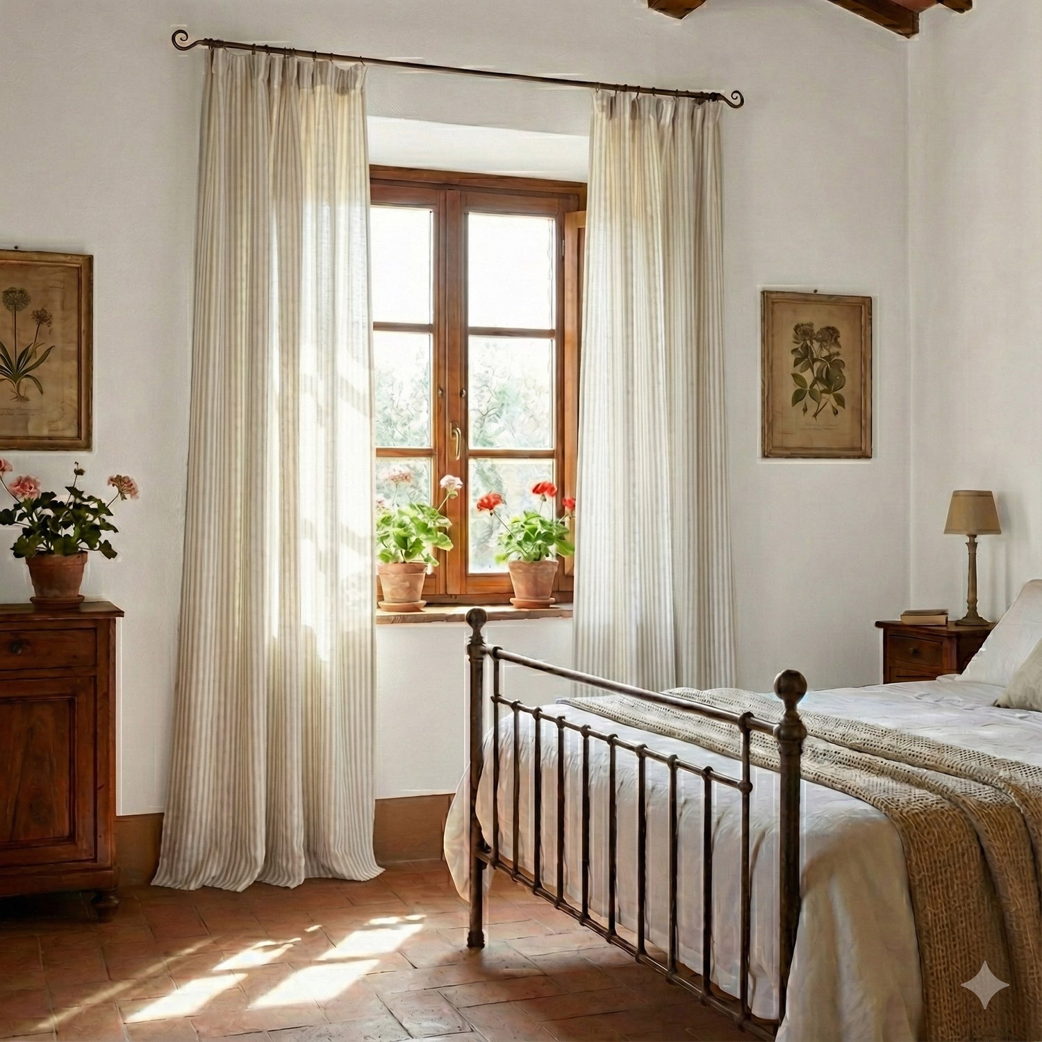 uniform Classic Striped Linen Blend Curtains