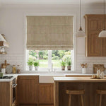 L-Lfluffy Cordless 100% Blackout Faux Linen Roman Shades - Detail View 1 | JOYDRAPE Bespoke Luxury