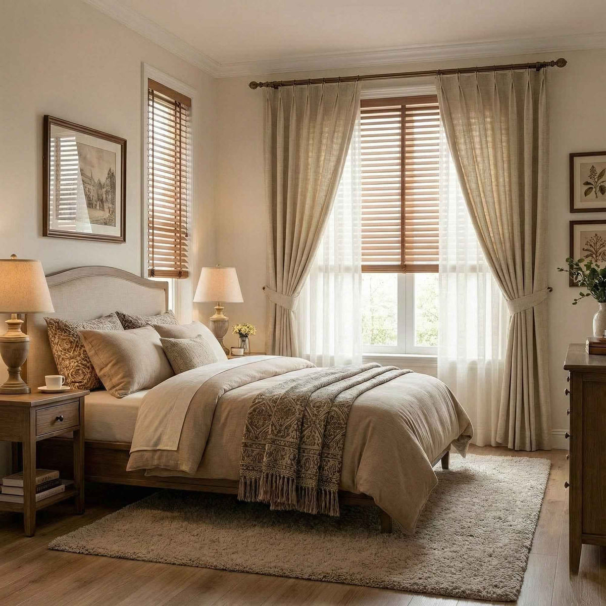 Waffle Natural Cotton Linen Blend Curtains