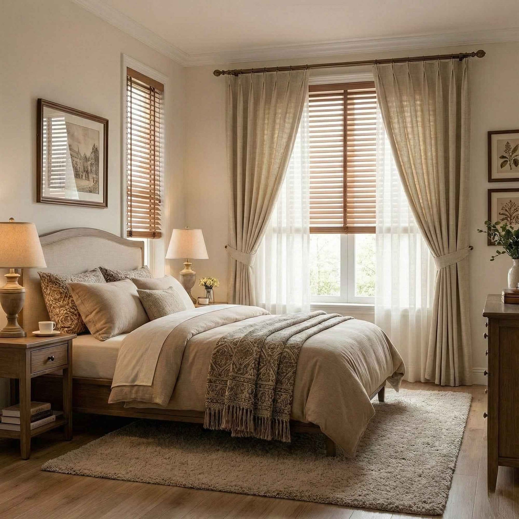 Waffle Natural Cotton Linen Blend Curtains