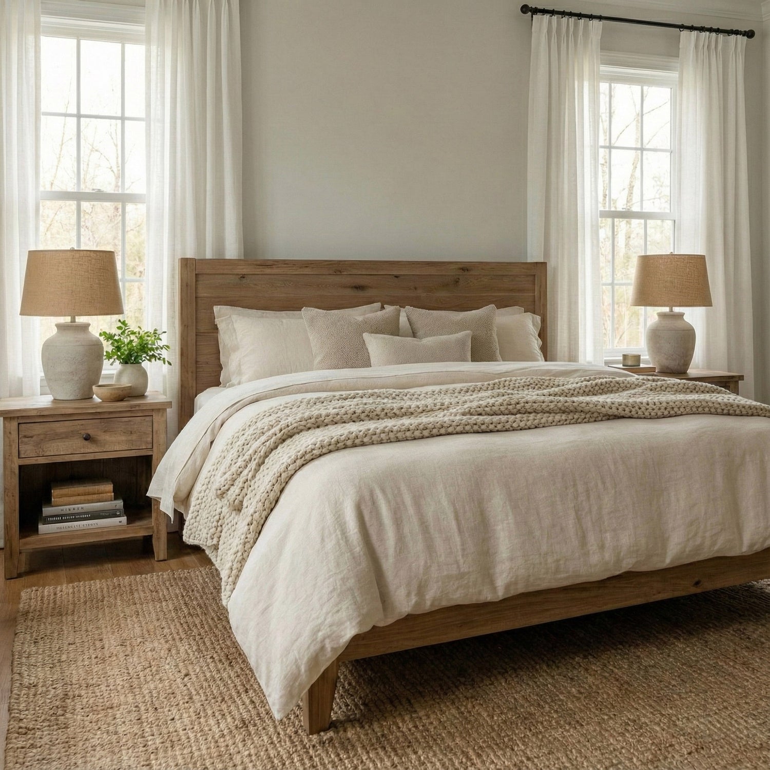 Line  Dark-patterned linen blend curtains