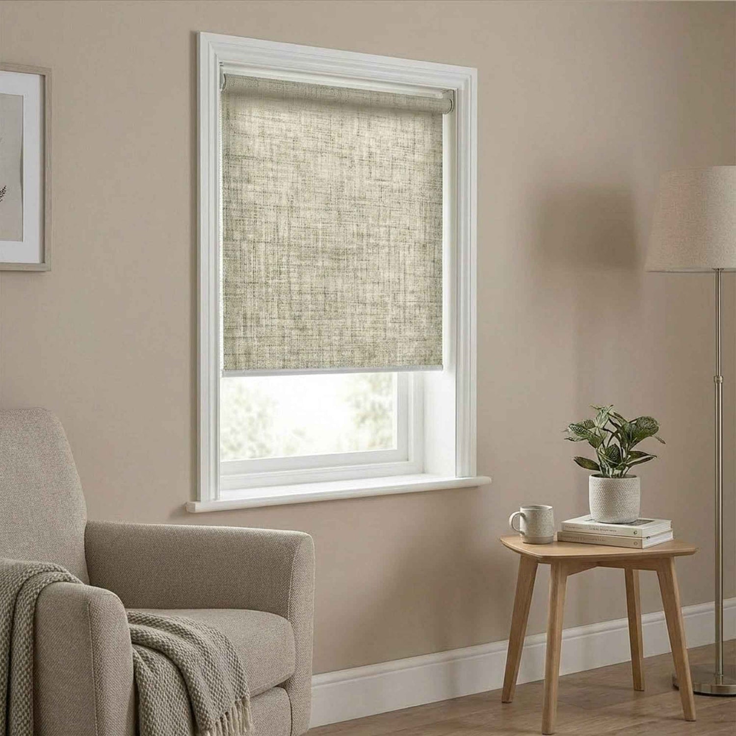 J-Hemp Cordless Faux Linen Blackout Roller Shades