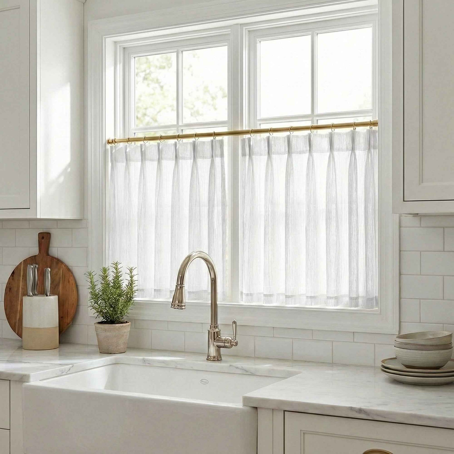 C-Lithe Sheer Cafe Curtains