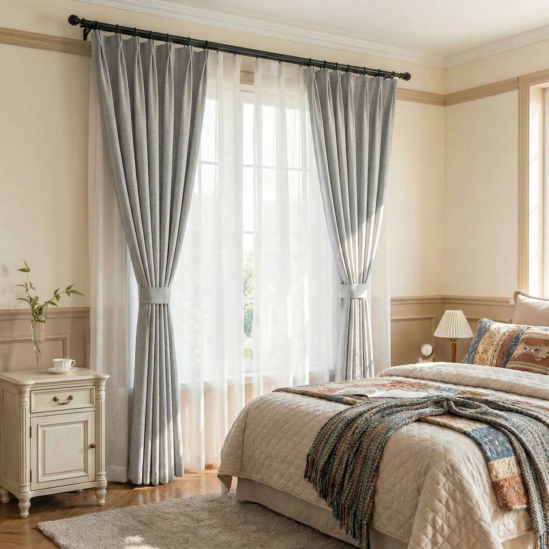 Colorful Semi-Sheer Linen Textured Curtains