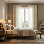 Btimeless Light-Filtering Cotton Linen Textured Curtains