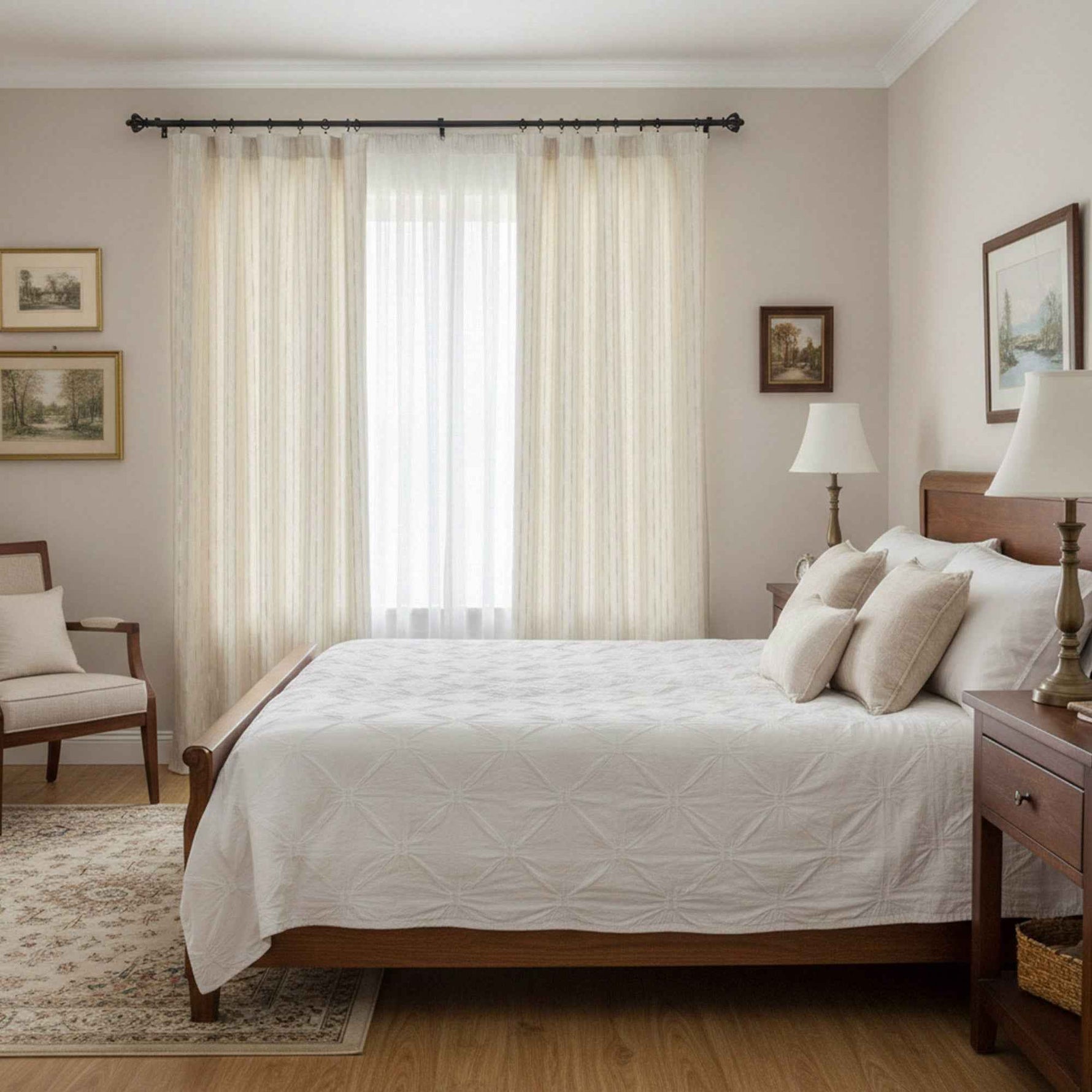 Streak Geometric Striped Linen Curtains