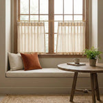 C-Stripe Cotton-Linen Blend Striped Cafe Curtains