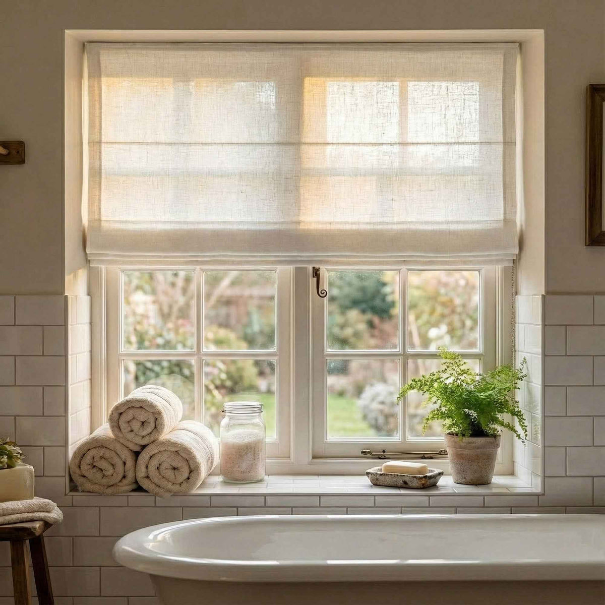 L-light Cordless Solid Linen Blend Roman Shades - Detail View 2 | JOYDRAPE Bespoke Luxury