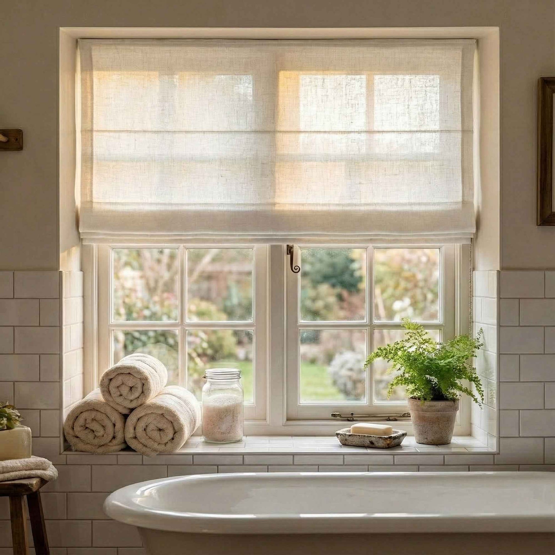 L-light Cordless Solid Linen Blend Roman Shades - Detail View 2 | JOYDRAPE Bespoke Luxury