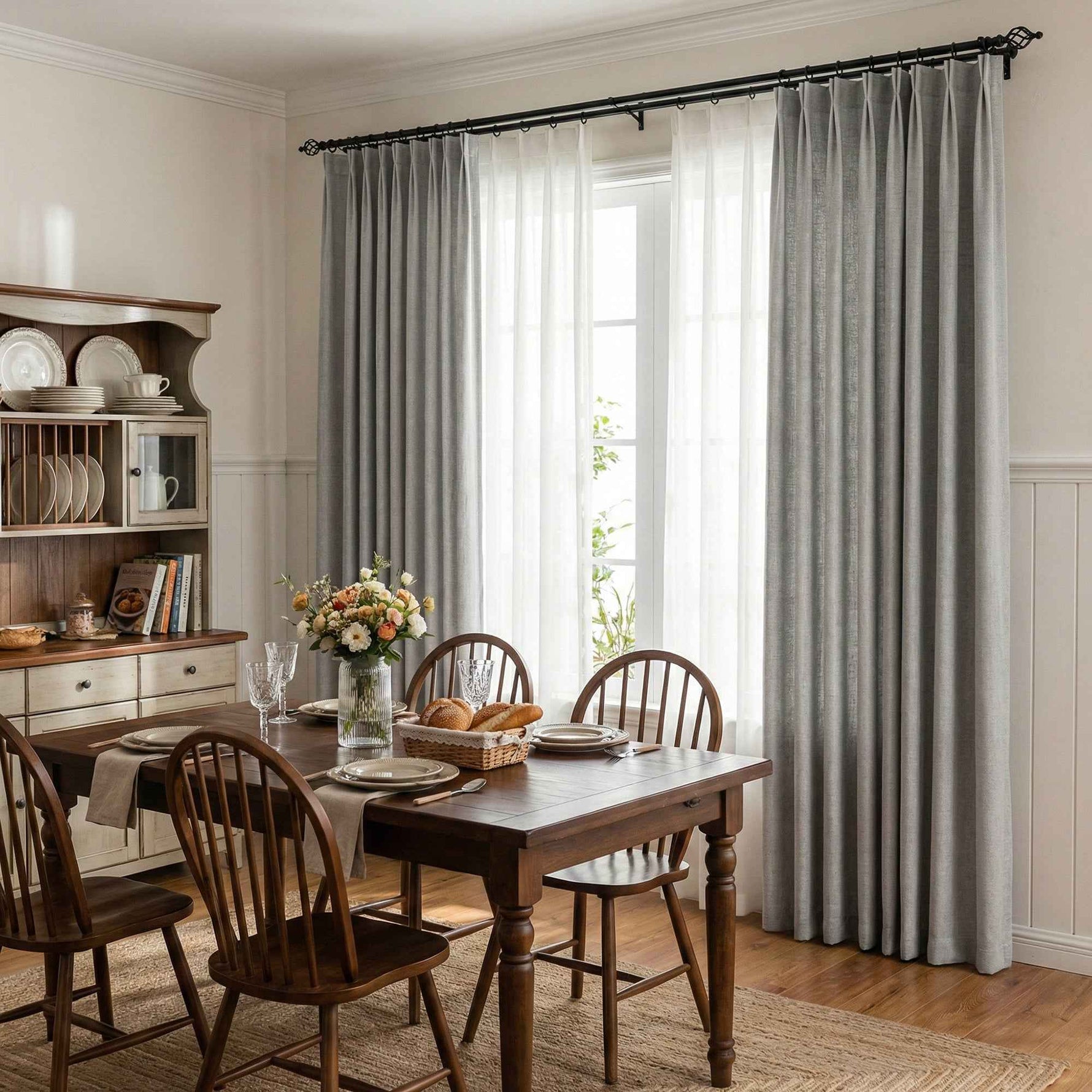 Colorful Semi-Sheer Linen Textured Curtains