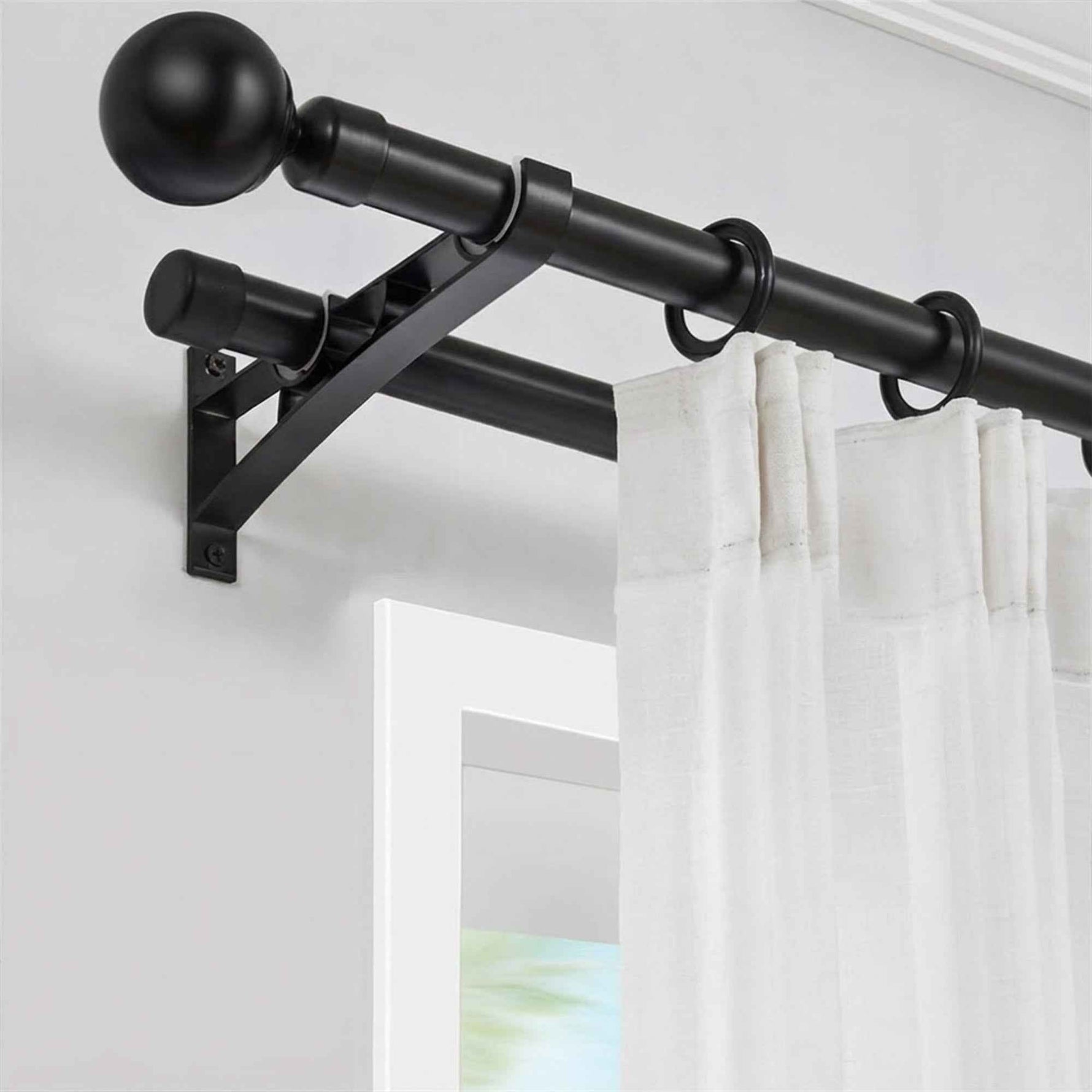 P-Double Decorative Curtain Rod with Rings - Detail View 4 | JOYDRAPE Bespoke Luxury