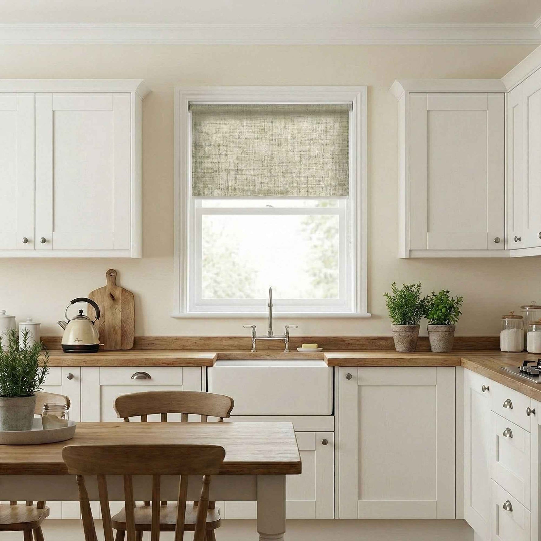 J-Hemp Cordless Faux Linen Blackout Roller Shades